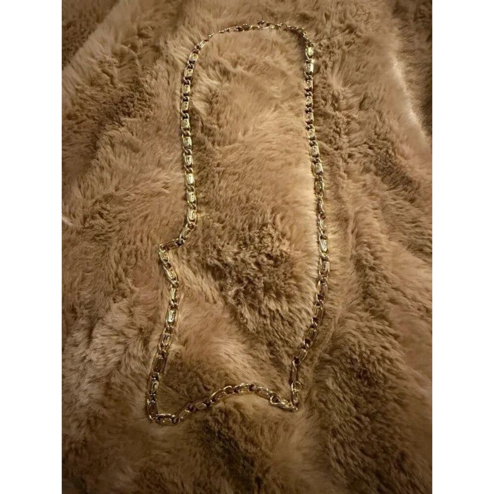 Vintage Gold Plated Snail Link Statement Chain Necklace - Scroll Design